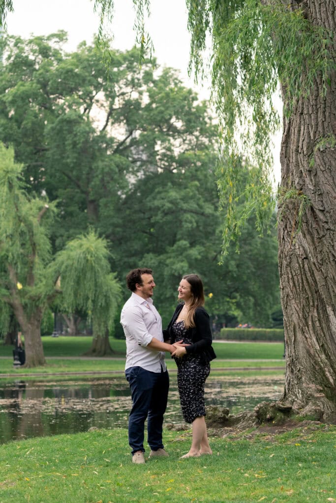 Surprise proposal at the Boston Public Garden and Commonwealth Avenue Mall