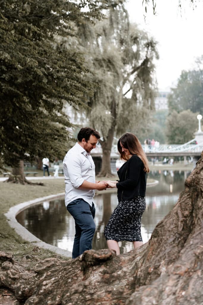 Surprise proposal at the Boston Public Garden and Commonwealth Avenue Mall