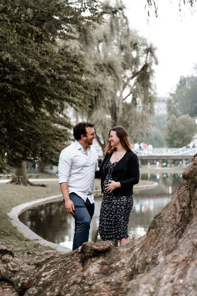 Surprise proposal at the Boston Public Garden and Commonwealth Avenue Mall