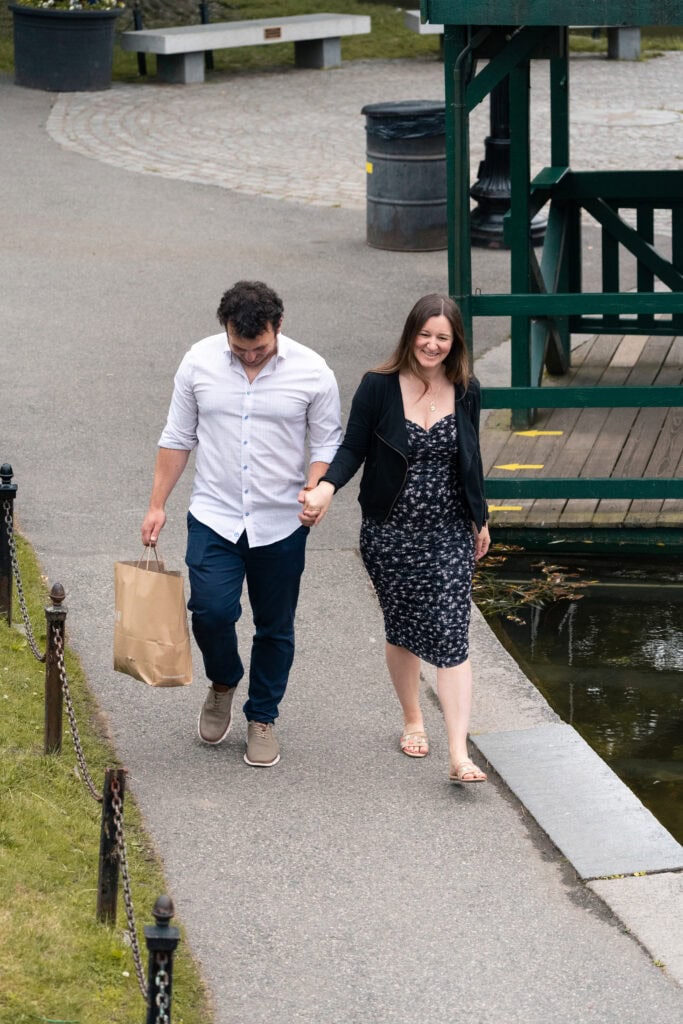 Surprise proposal at the Boston Public Garden and Commonwealth Avenue Mall