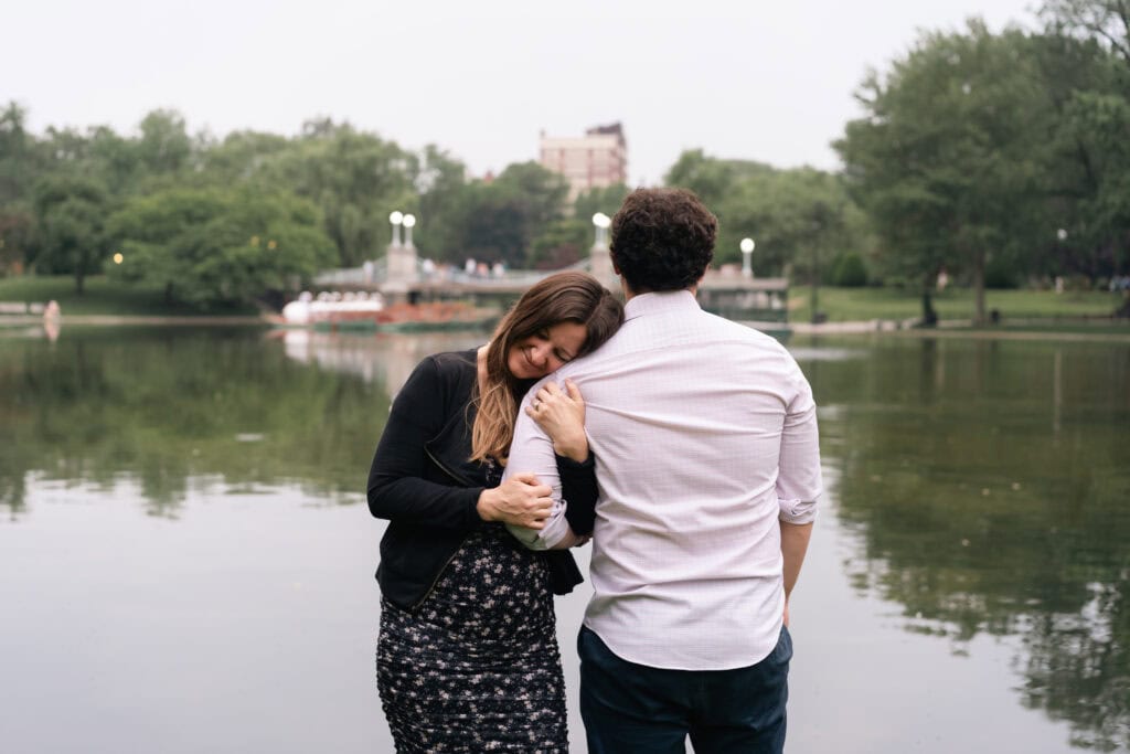 Surprise proposal at the Boston Public Garden and Commonwealth Avenue Mall
