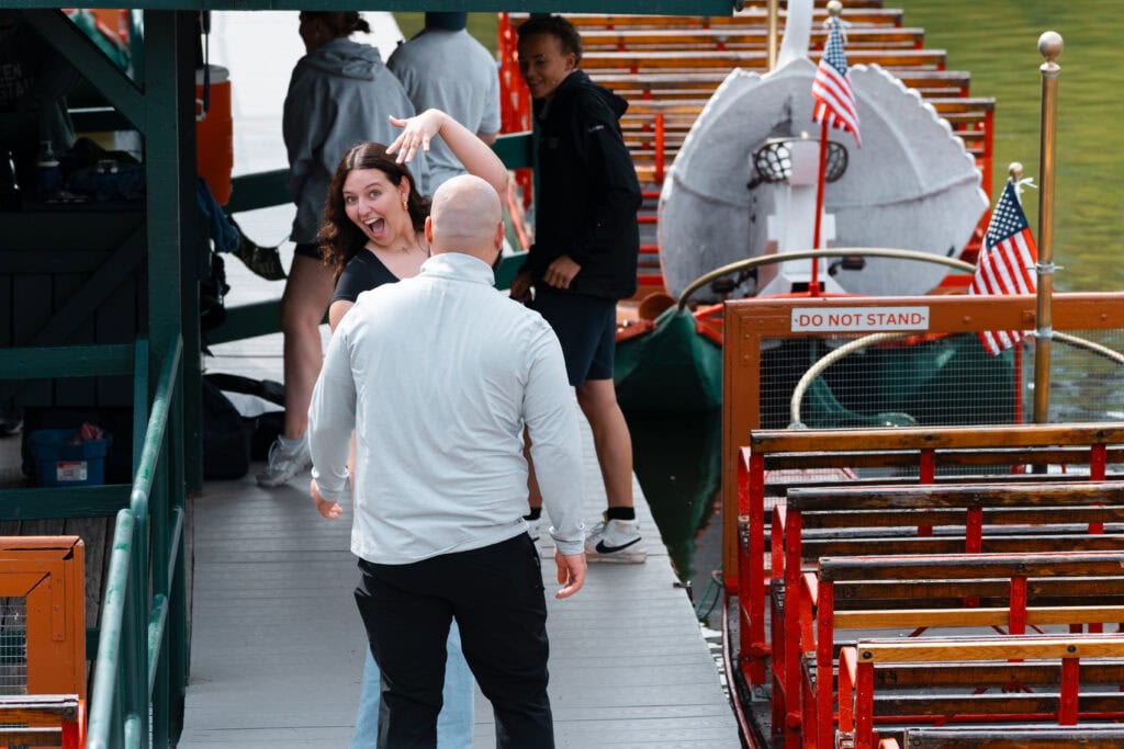 surprise proposal at the Boston Public Garden