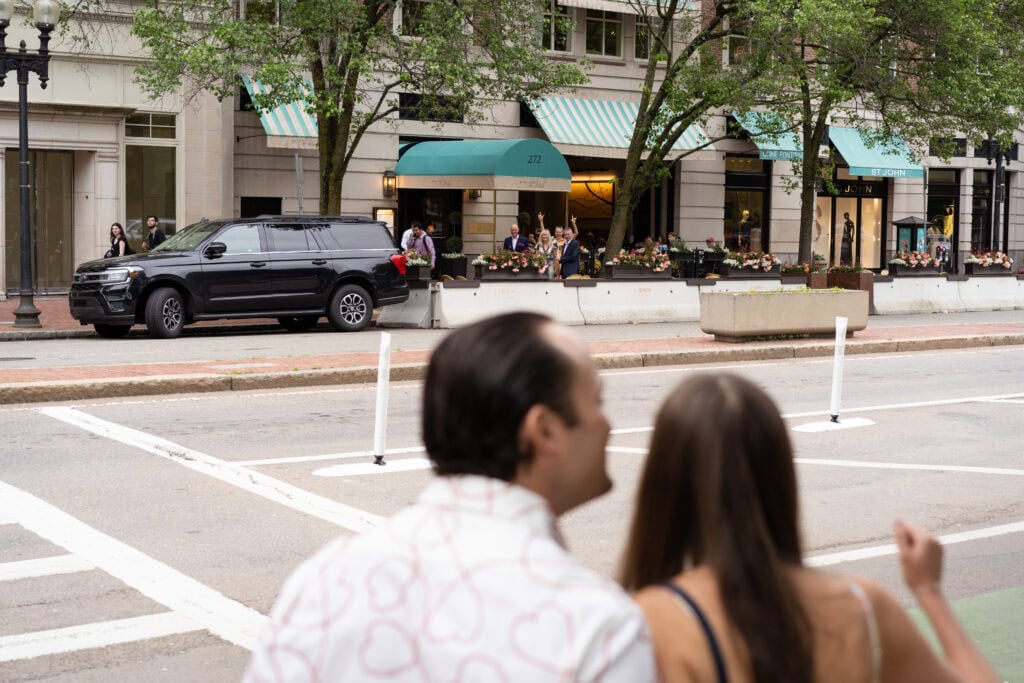 Event photography and engagement celebration at restaurant in Boston