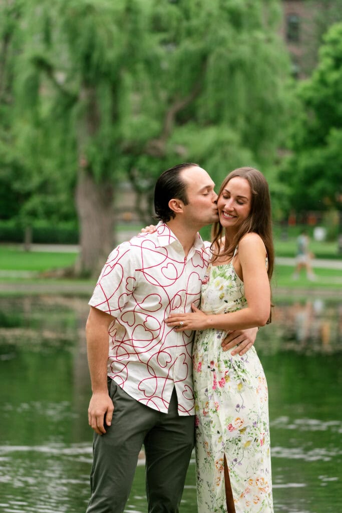 Candid & posed surprise proposal photography at the Boston Public Garden